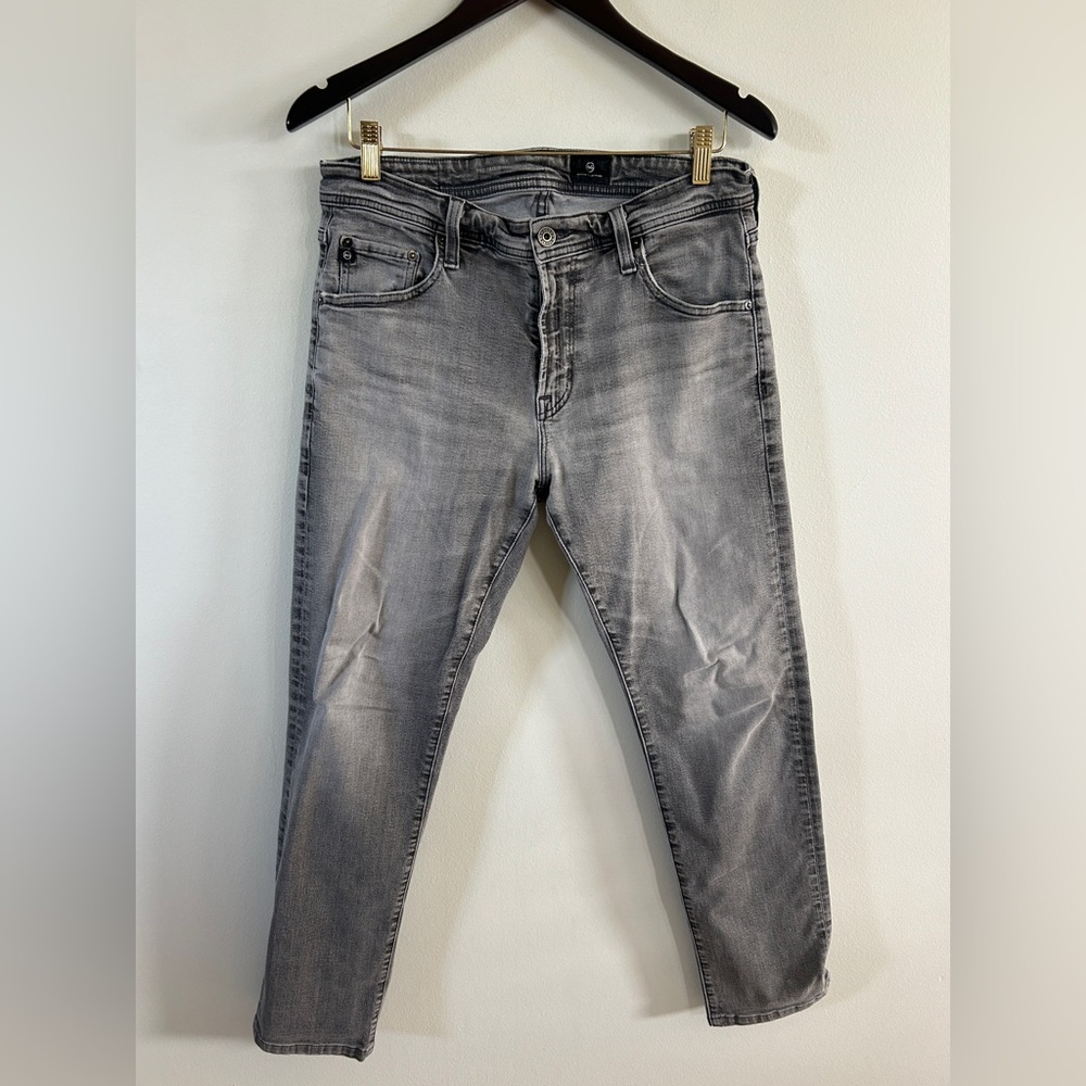AG Adriano Goldschmied Men's Gray Straight Jeans size 33 x 29